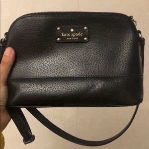 Kate Spade black leather crossover purse